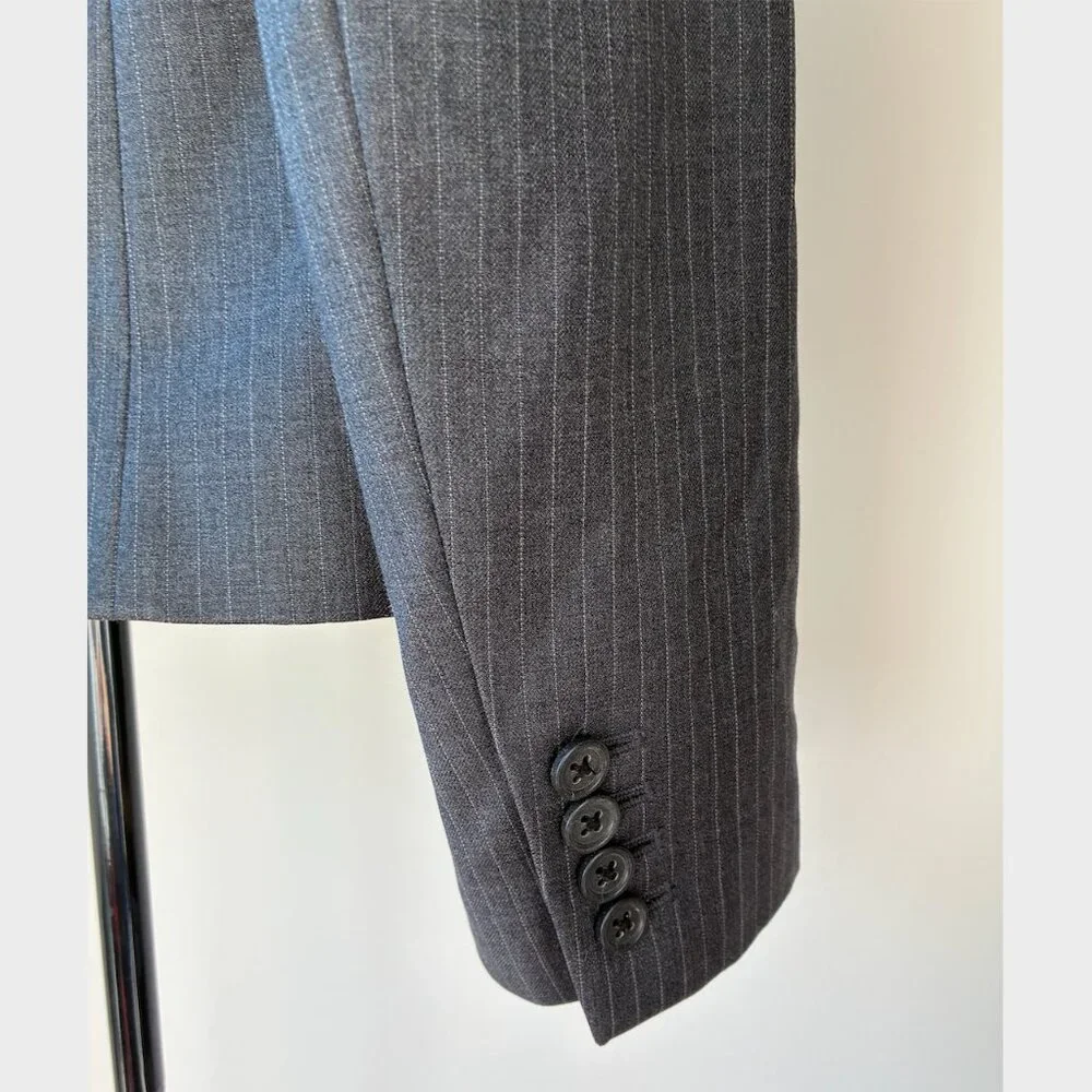 J. Crew Gray Pinstriped Blazer in Super 120's Wool - Size 4